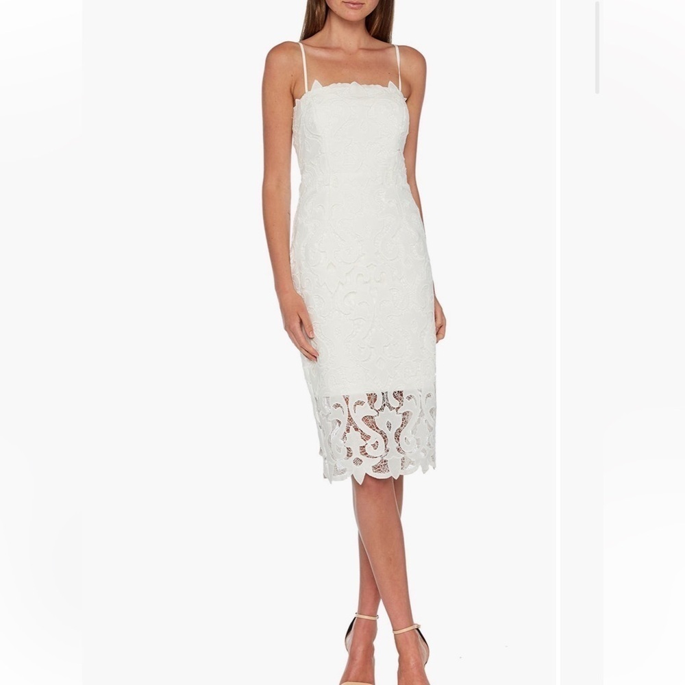 Bardot lace sheath dress